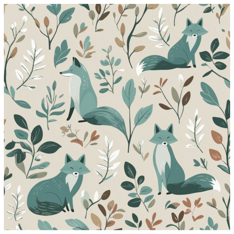 Rideaux de douche Foxs And Leaves, L 70 po x H 93 po