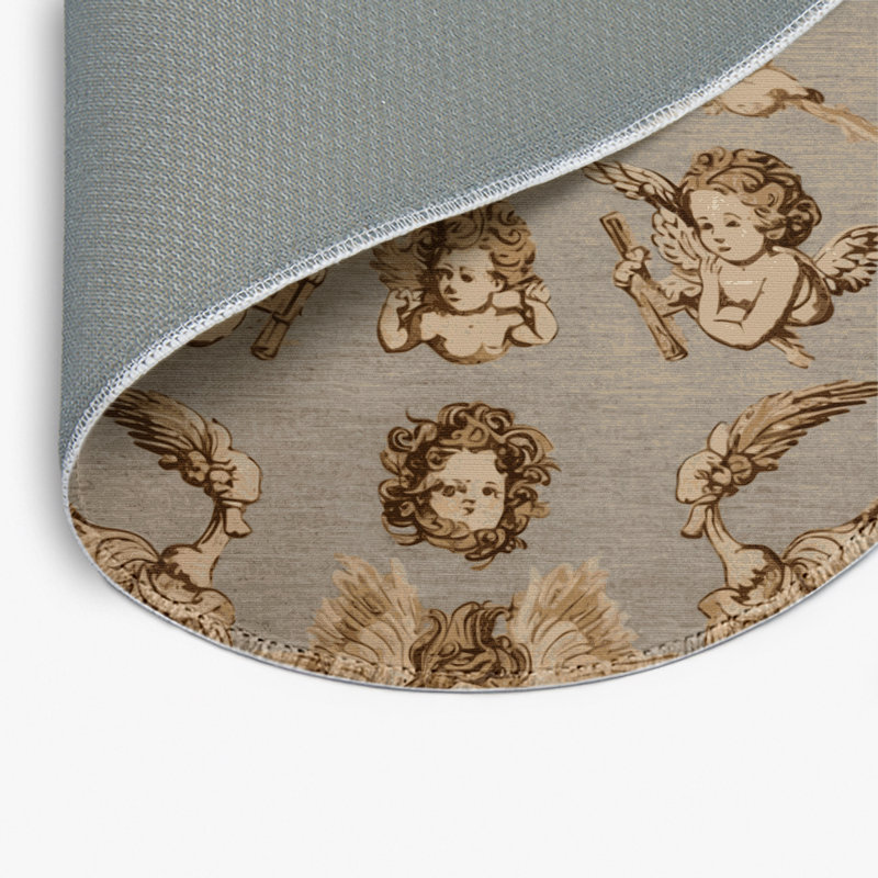 Tapis d'intérieur et d'extérieur brun français, Rond 5 pi