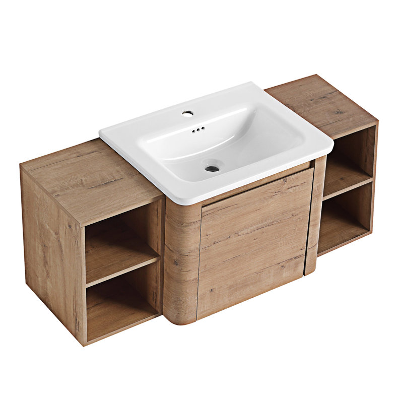 Meuble-lavabo mural avec lavabo en céramique