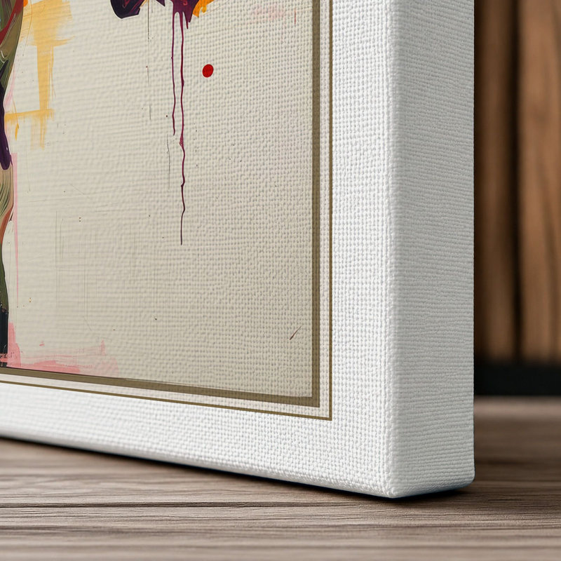 Iris in Gold and Purple Botanical - Wrapped Canvas, 24x16 - 61.0 x 40.6 cm, White Border