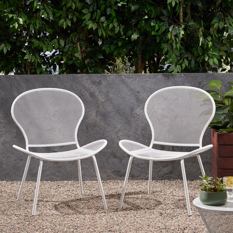 Chaise de patio moderne Yoshida, Blanc mat