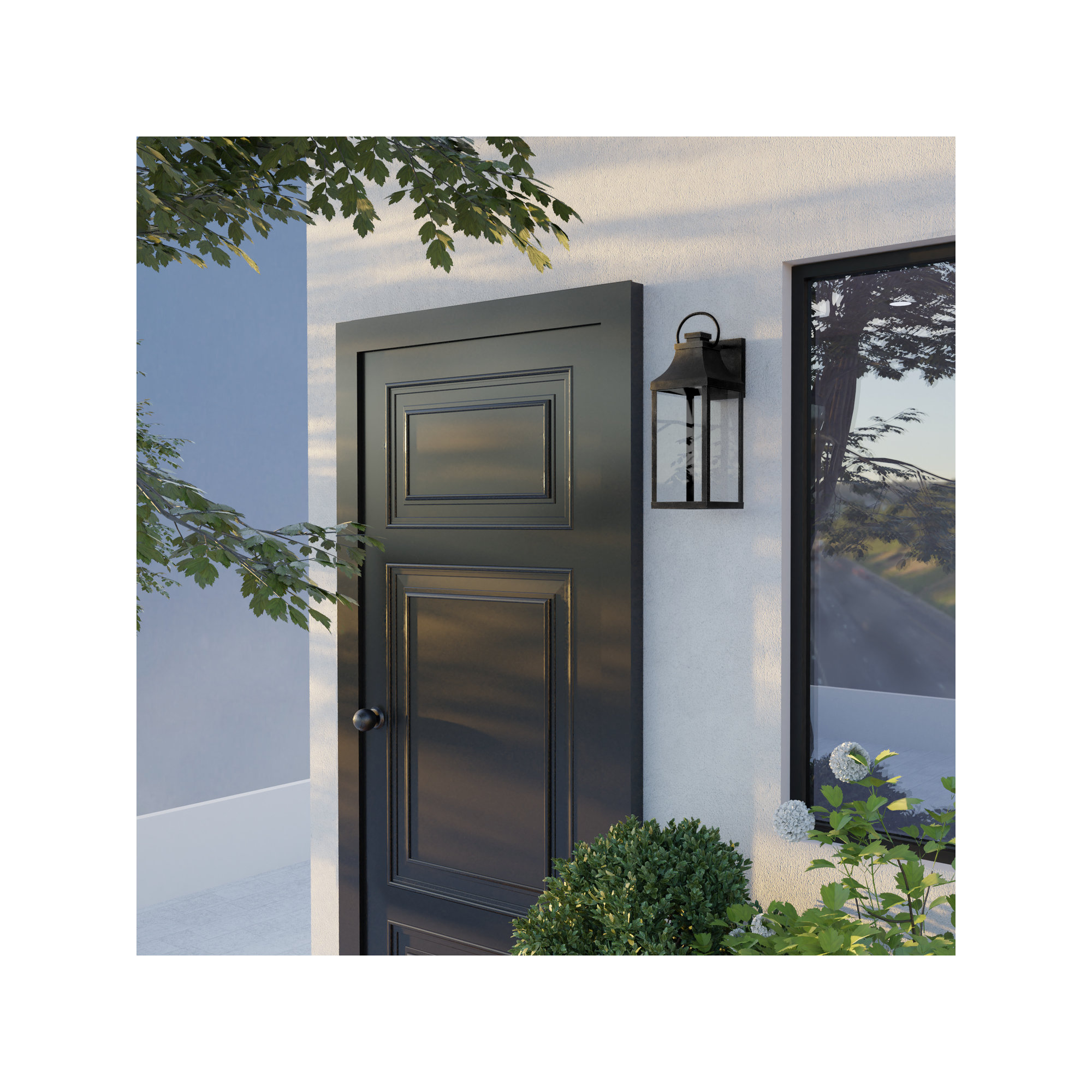 Parker Single Light Outdoor Wall Light, Black