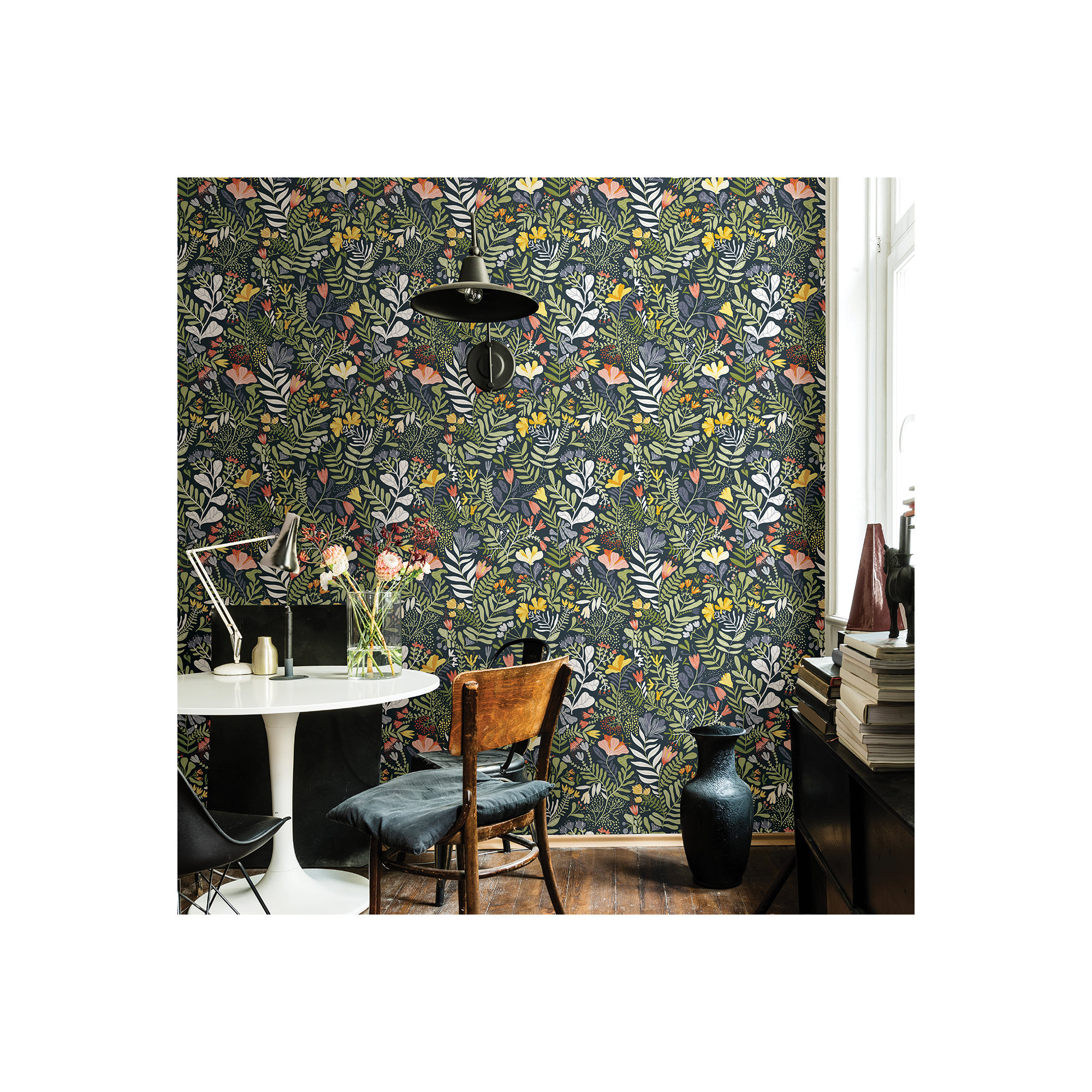 Ackworth Floral Roll, Navy Blue
