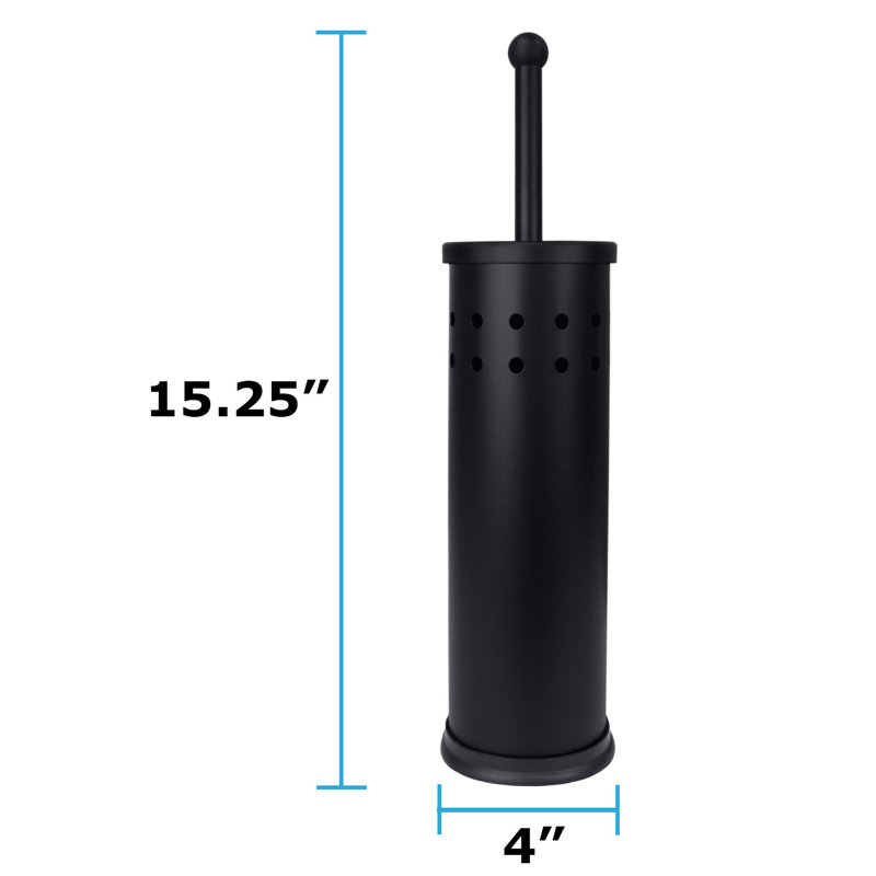 Porte-brosse de toilette en métal 15 po, Noir