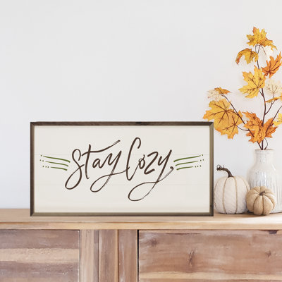 «Happy Fall Stay Cozy» sur bois