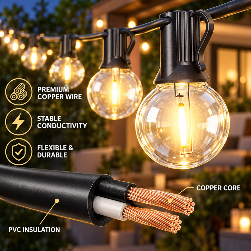 Plug-in LED String Lights, 50FT
