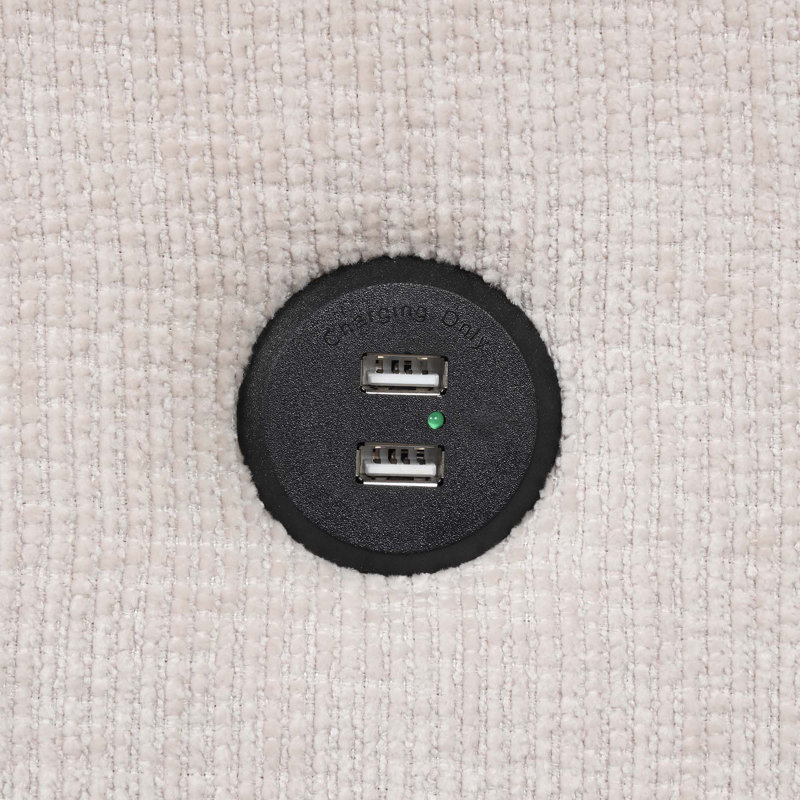 Canapé-lit modulaire Upholstery avec espace de rangement, port USB, 2 porte-gobelets sur les coussins de dossier