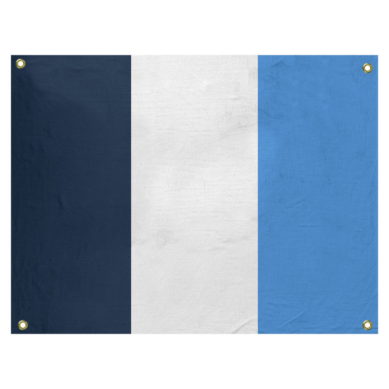 Tapisserie tennessee en polyester, H 50 po x l 59 po, Noir / blanc cassé / bleu