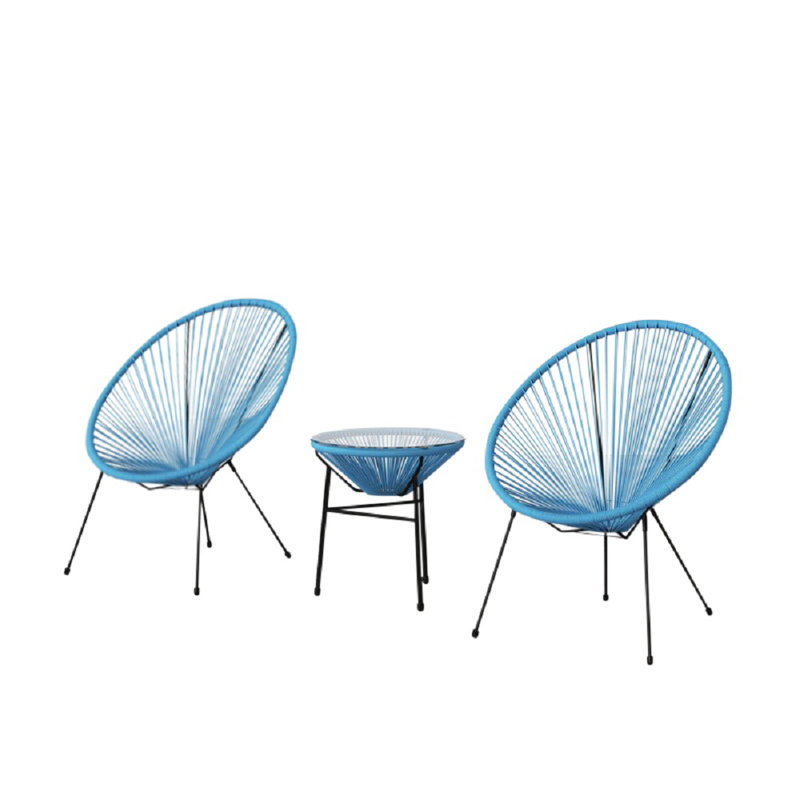 Ensemble de conversation 3 pièces Liyara, Turquoise
