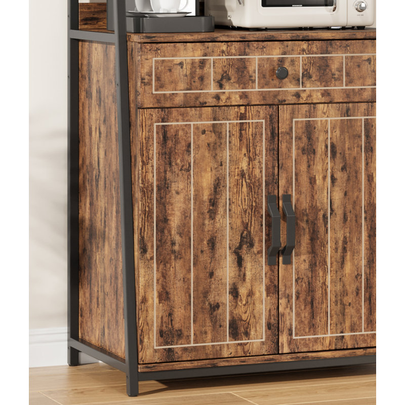 Bakers Rack With Cabinet, 70.8" Microwave Stand