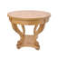 Table basse de petite taille avec pieds incurvés et rangement latéral pour un espace de vie compact, rangement de salle à manger chic en bois naturel, placage