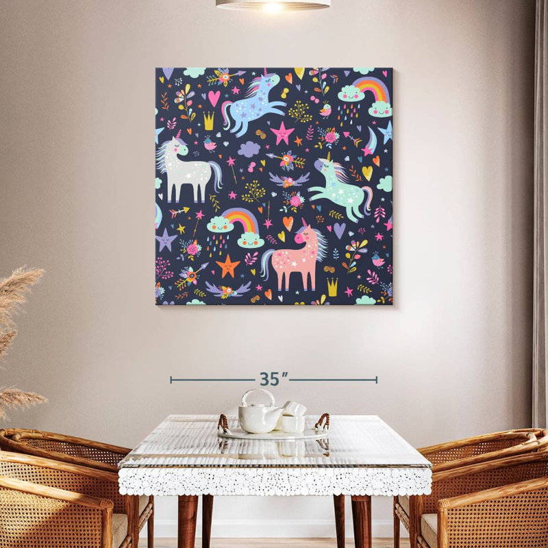 Ashelle Pastel Unicorns, 39" H x 39" W