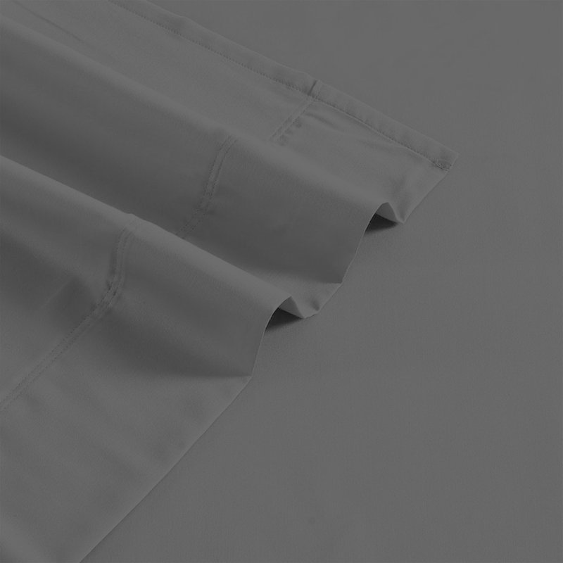 Drap en satin de coton Tencel doux et soyeux 500TC, Double, Gris foncé