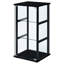 Présentoir à 3 tablettes en verre noir avec une porte trempée transparente, convient pour organiser les espaces primaires, les espaces de vie idéaux d'une armoire profonde de 14,36 pouces, largeur de 16,45 po
