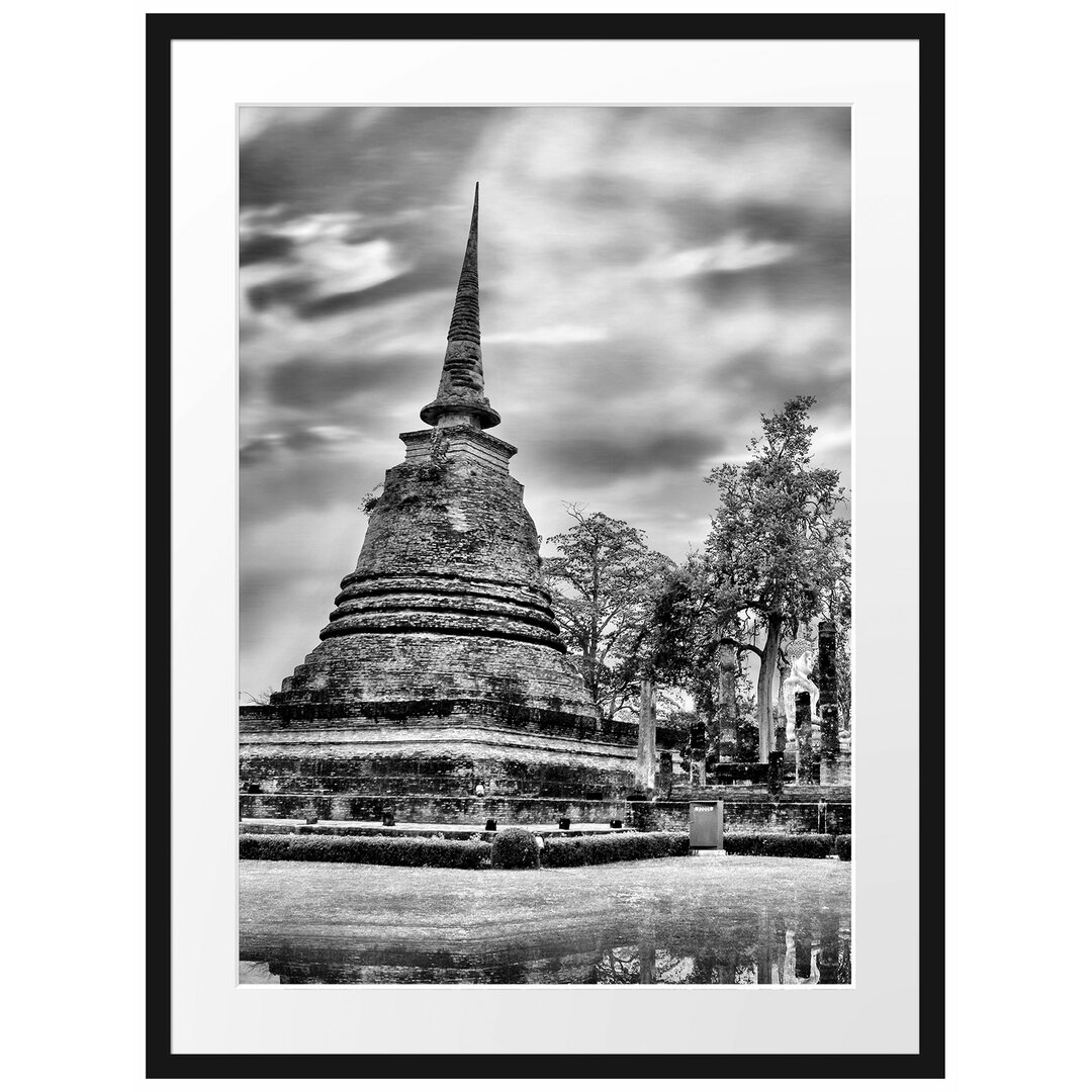 Gerahmtes Poster Buddha Tempel im Sonnenuntergang