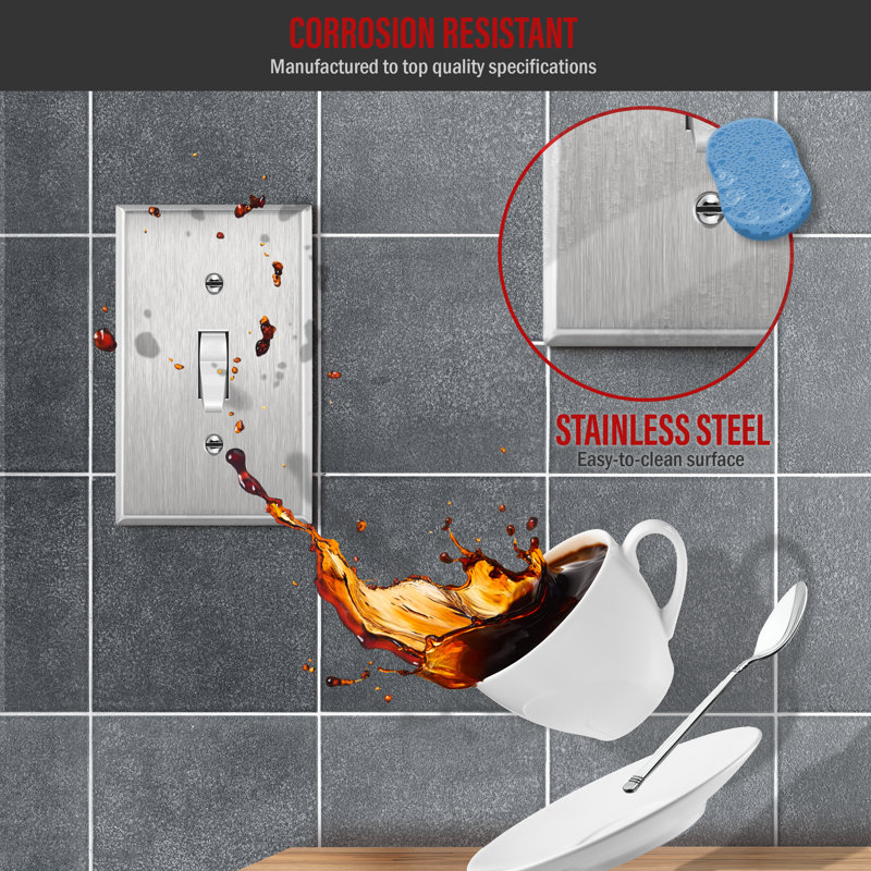 Stainless Steel 1-Gang Toggle Light Switch Wall Plate