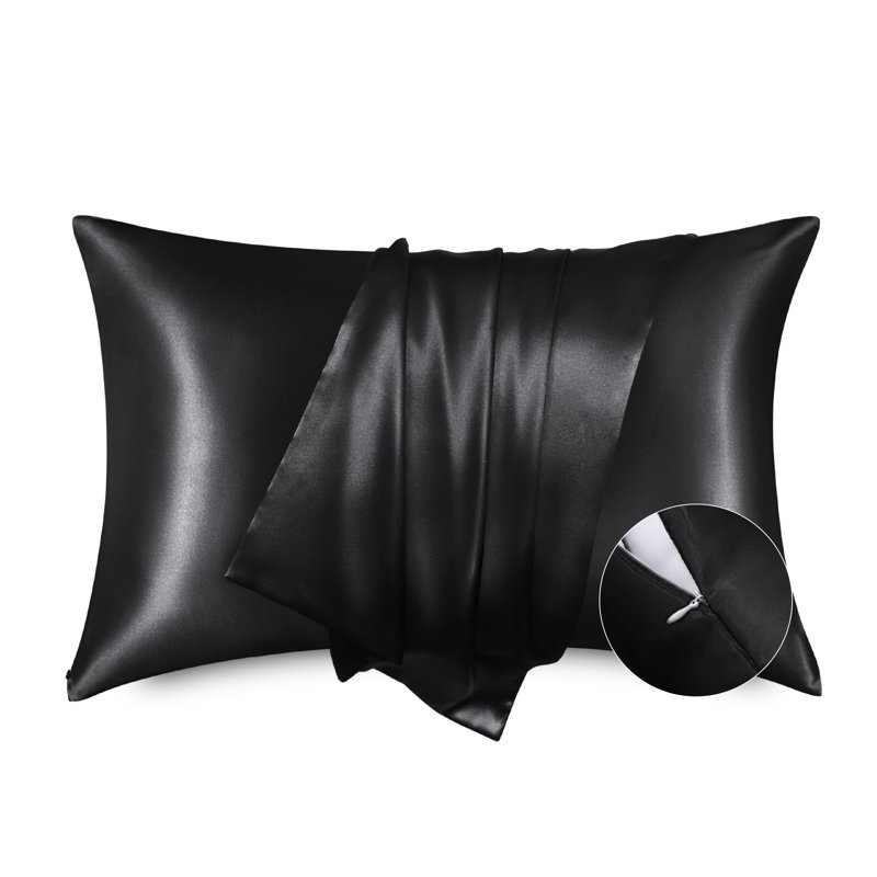 Housse de coussin avec fermeture à glissière, Noir, Très grand