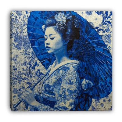 «Porcelain Blue Lady», art mural sur toile tendue