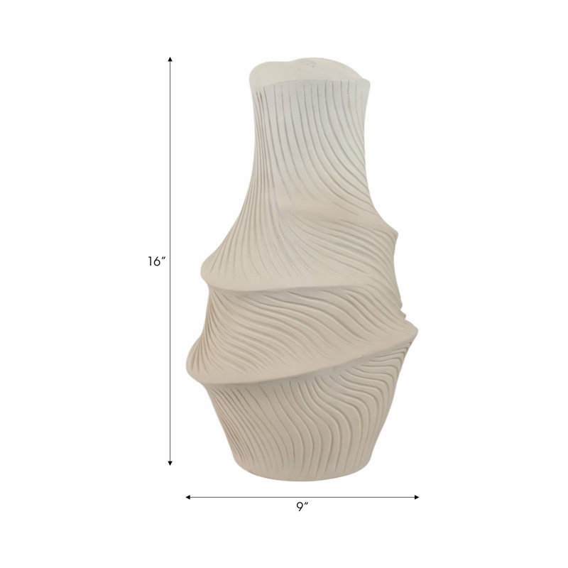 Lommel Handmade Resin Table Vase, 16" H x 9" W x 9" D