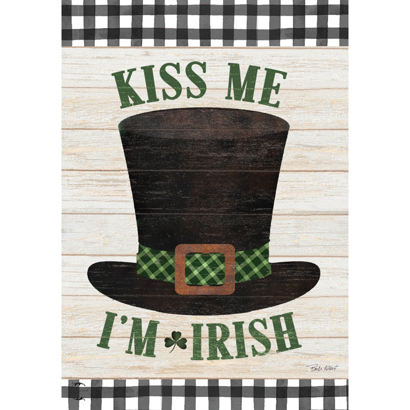 Embrasse-moi, je suis un drapeau irlandais,  Vert / noir / blanc