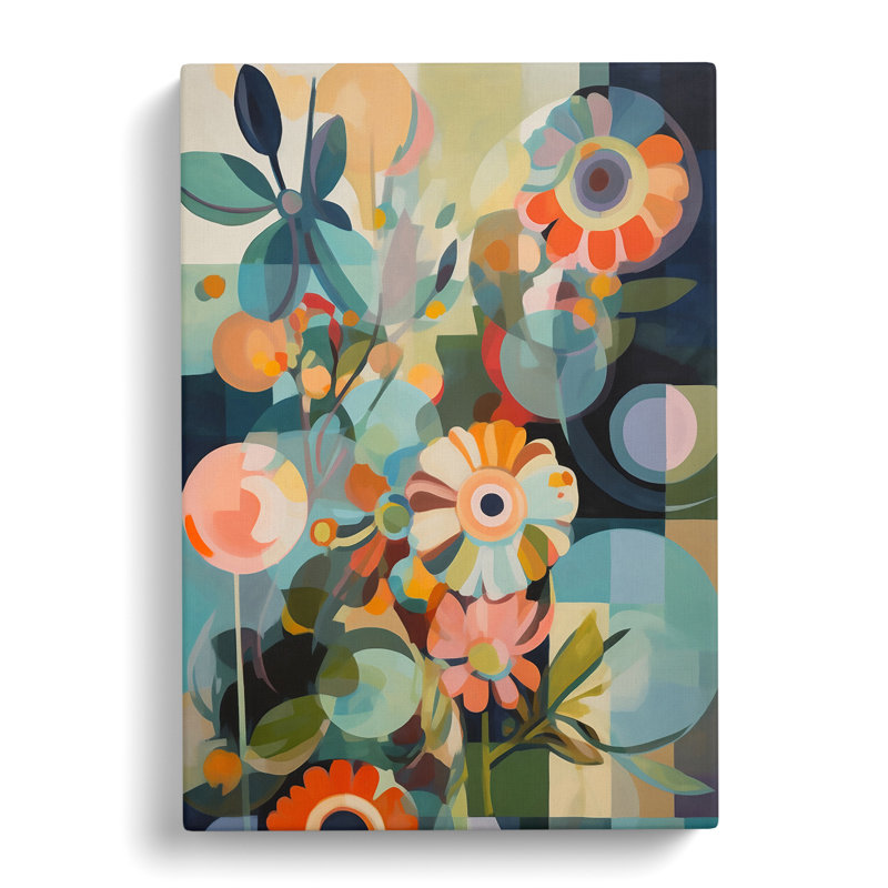 Medena Retro Flowers Vol.11 - Wrapped Canvas, 60cm H x 40cm W x 3cm D