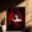 Reproduction d'art encadré noir, "Dark sang and Tears", art mural gothique foncé-507306704