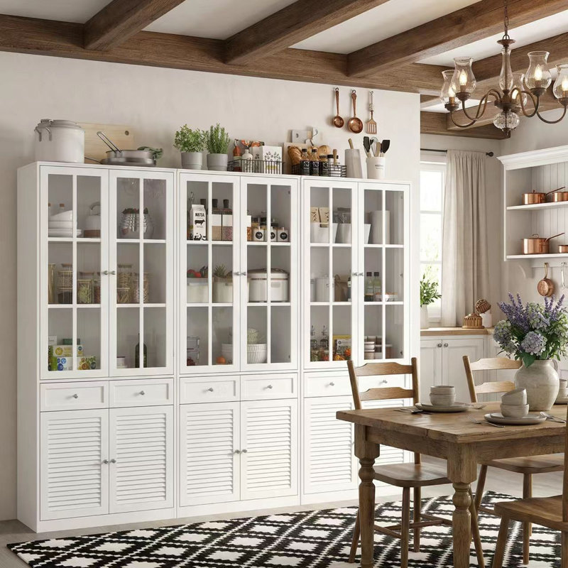 Armoire de rangement pour garde-manger Lazo de 94,5 po de largeur avec tablettes réglables