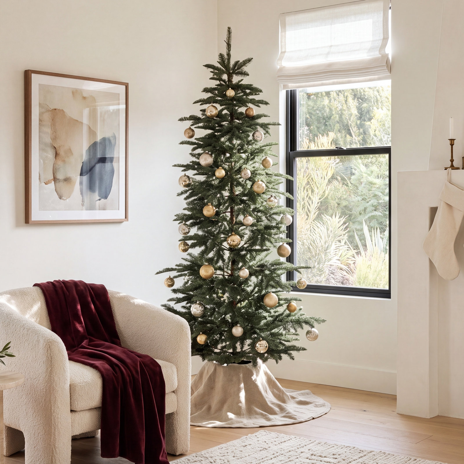 White 6' Pre-Lit Pine Christmas Tree