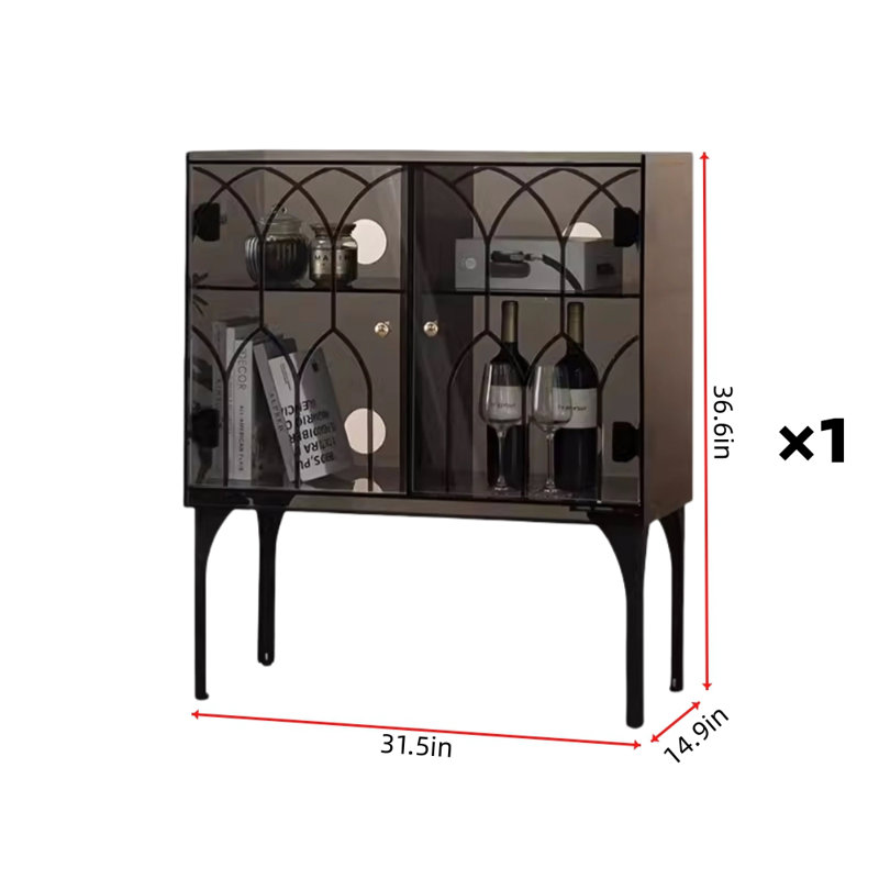 Armoire d'appoint Retro Light Luxury, Noir