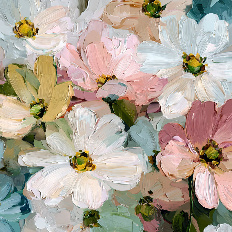 Pastel Garden Harmony Wrapped Canvas Wall Art, 20"H x 20"W x 1.5"D
