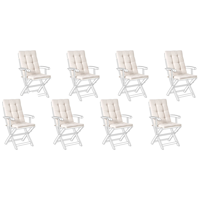 Set of 8 Back/Seat Cushions MAUI PREMIUM, Light Beige