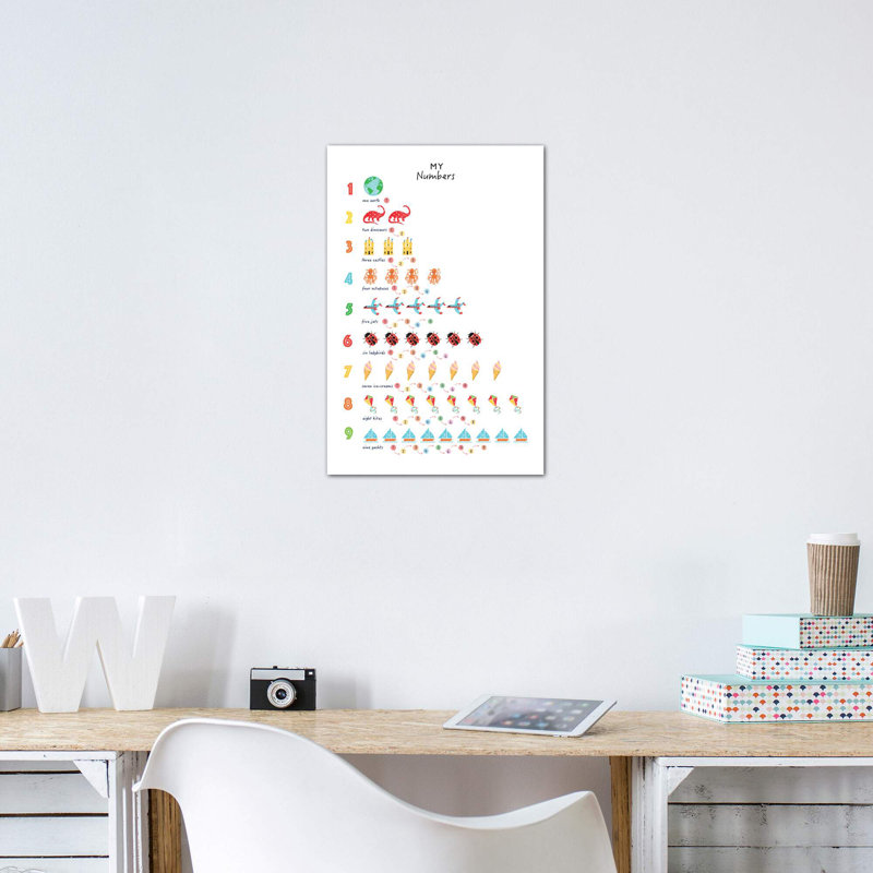 Numéros - impression d'art graphique, Pas de tapis, Toile tendue, H 40 po x l 26 po x P 1,5 po