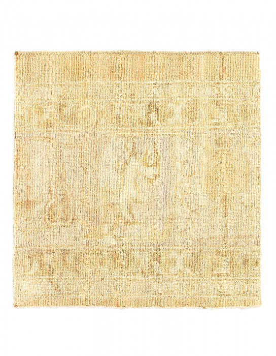 Fine Hand Knotted square Fragment Oushak Design  2' X 2'