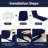 Chaise Lounge Cushions Set Of 2, Tri-fold Memory Foam Patio Cushions With Handles, 71 Inch-443394577