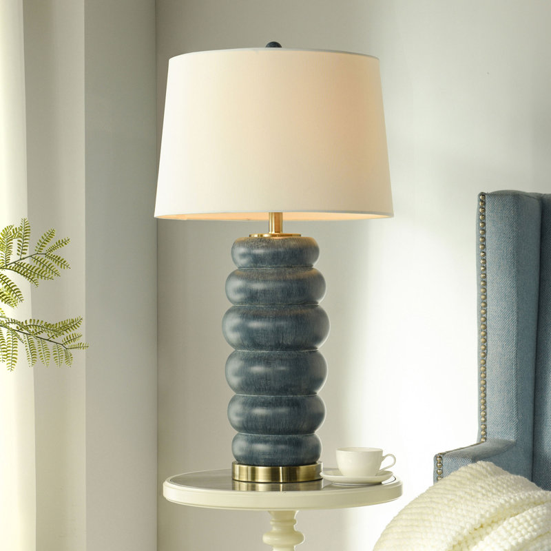 Resin Table Lamp, Denim Washed
