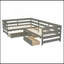Lit plateforme simple en forme de L avec trois tiroirs de rangement-1342926590