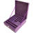 Purple Two-Layer Lint Jewellery Box Organizer Display Storage Case With Lock