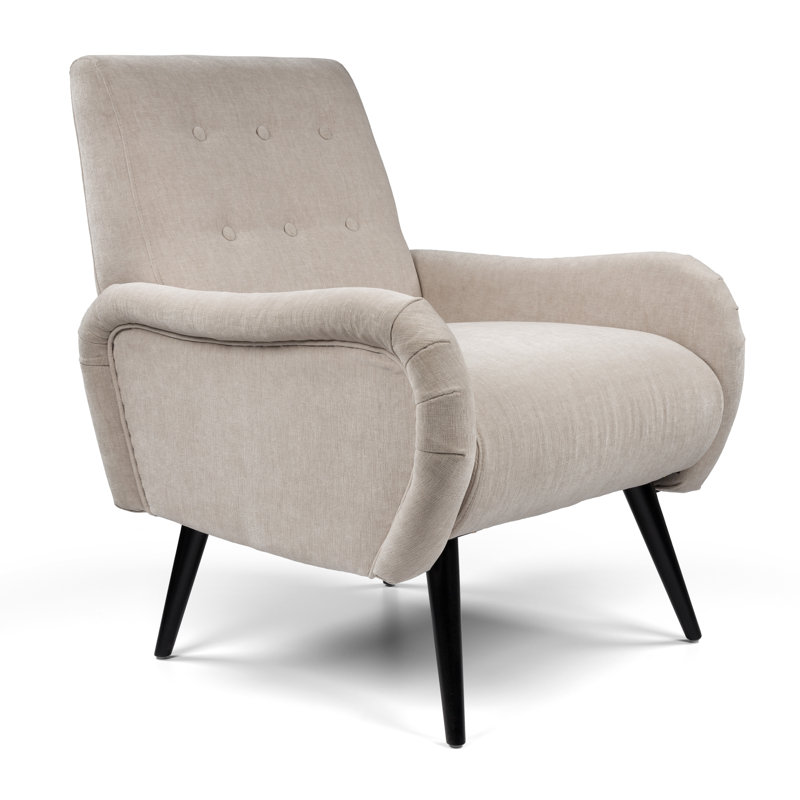 Riebe Upholstered Armchair, Beige Polyester