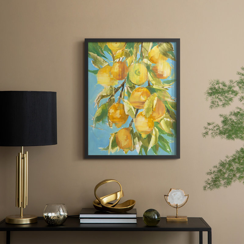 «Lovely Lemon», reproduction encadrée - bois massif, H 11 po x l 9 po, Noir