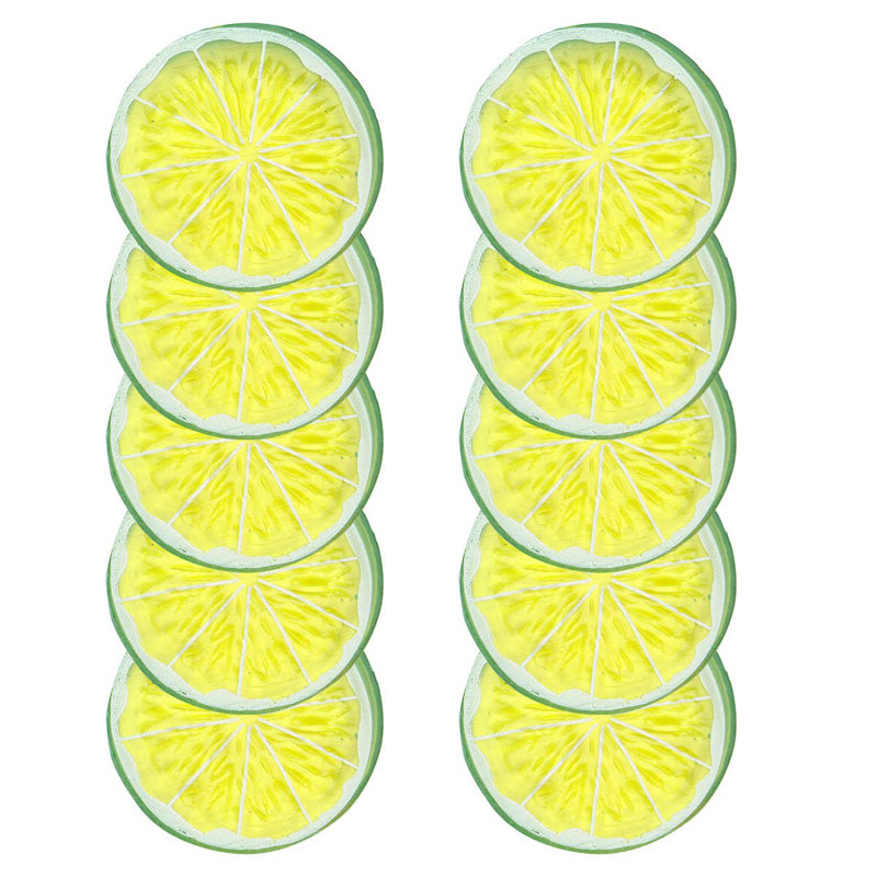 10 pièces d'accessoires de modèle de fruits artificiels réalistes pour la décoration de fête, Vert