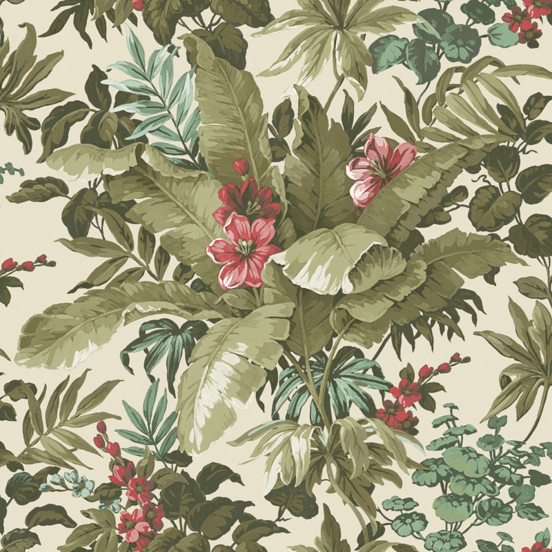 Papier peint botanique Asperia, Beige