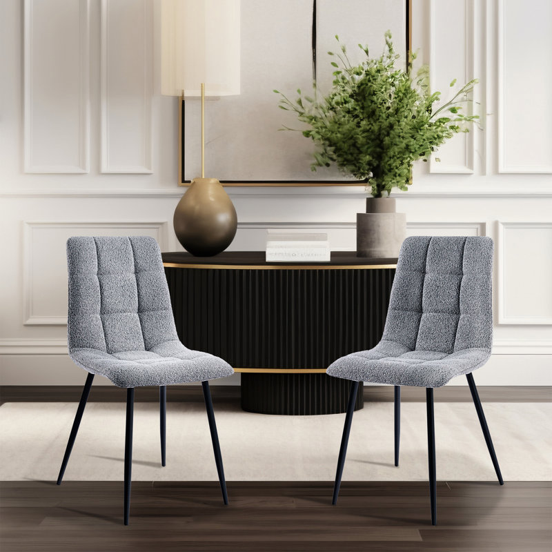 Chaises de salle à manger capitonnées Kashlyn, Gris