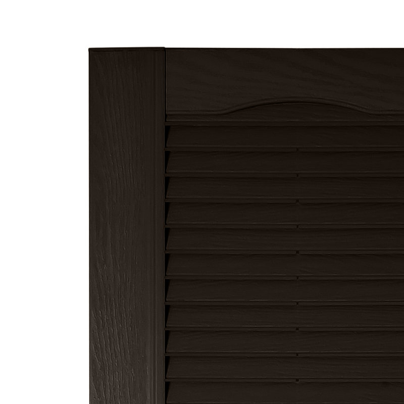Volet à persiennes sur mesure avec dessus cathédrale, 16.25", Morceaux de chocolat, 58"