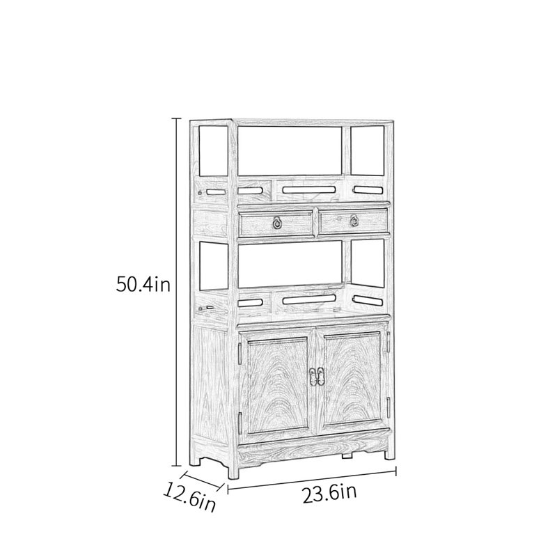 Buffet haut de gamme rétro et minimaliste, 50,4 po H x 23,6 po L x 12,6 po P