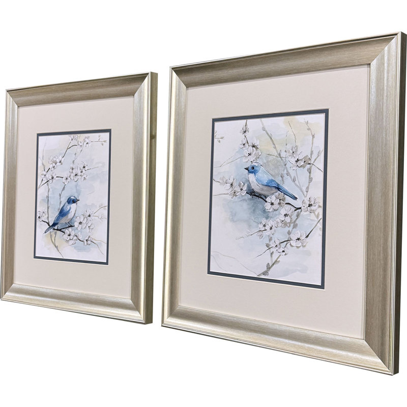 "Blossoms & Bluebird", art encadré