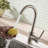 Kitchen Faucet Single Handle Stainless Steel,Commercial Single Hole Kitchen Sink Faucet,Modern One Hole Bar Sink Faucet