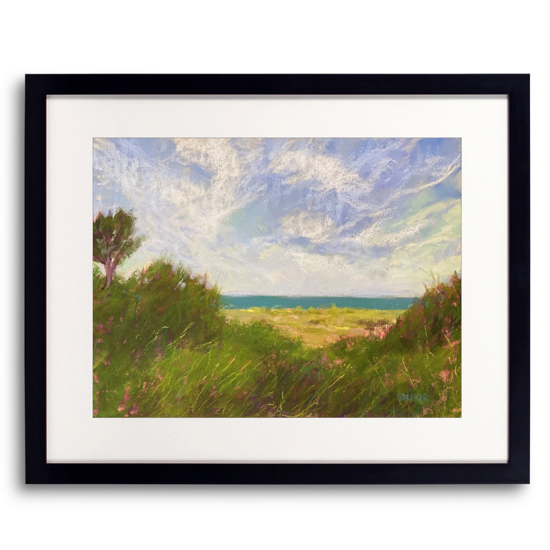 Tuesday's Charm Print by Dina Gardner, 25.25" H x 31.25" W x 0.88" D, Black Framed Paper, White