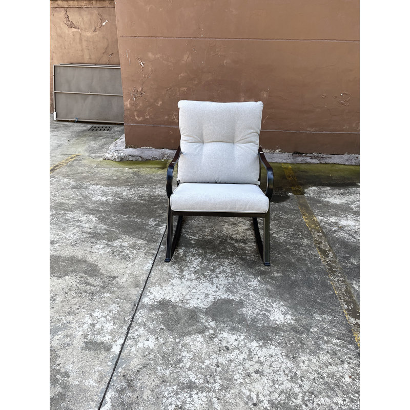 Chaise berçante et fauteuil à thé blanc cassé, Blanc cassé