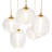5 - Light Led Swirl Glass Shade Cluster Pendant Light