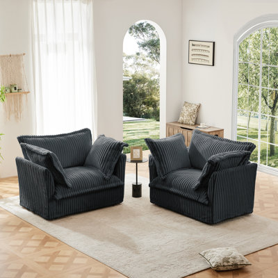 Chaises d'appoint rembourrées avec coussins Harriman